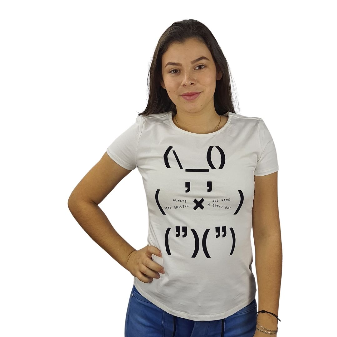 Polera Vero moda Blanco Style SMILE S/S TOP(MM)-OR