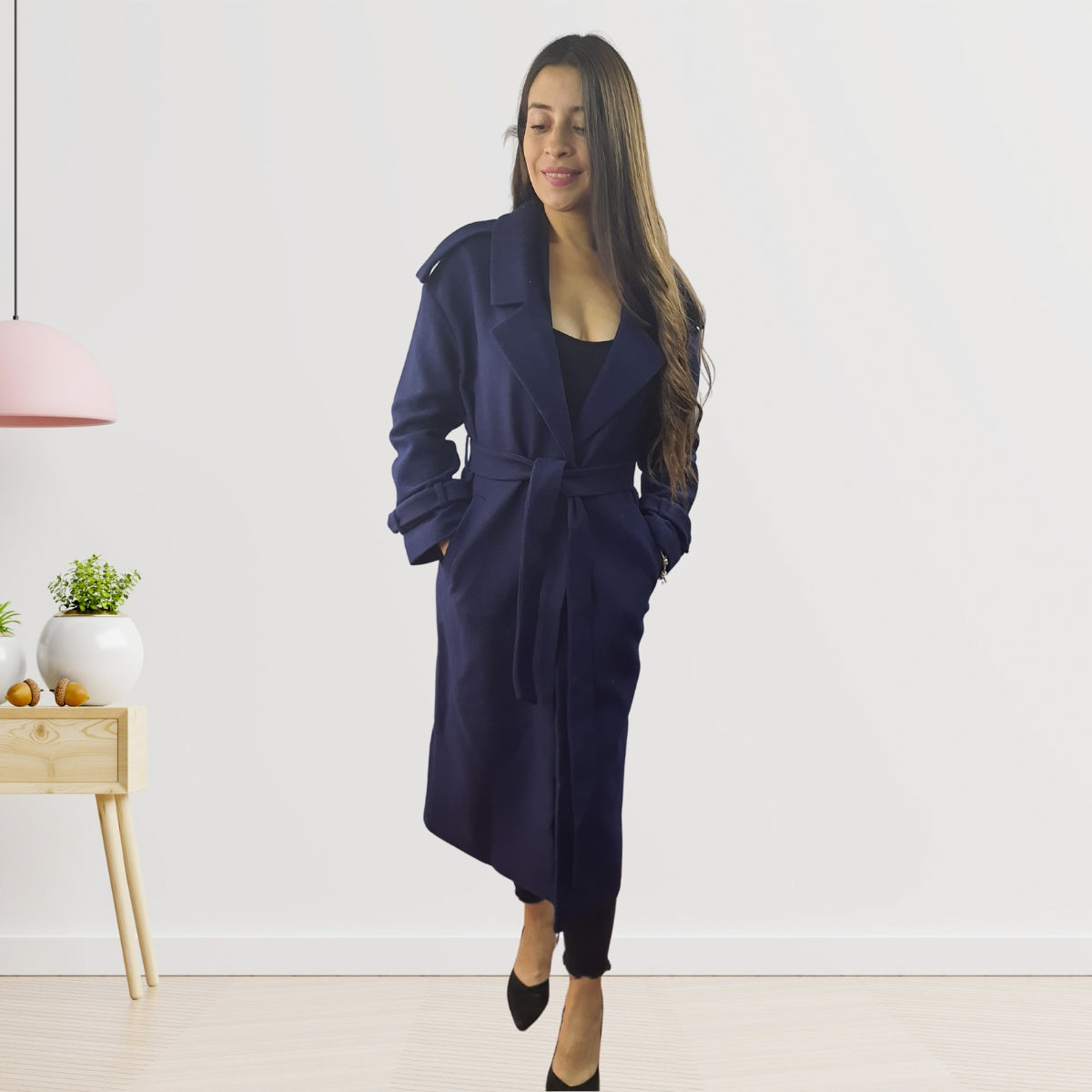 Blazer Vero Moda Azul Oscuro Style EC OVERSIZE L/S WOOL COAT(VMC-NL)