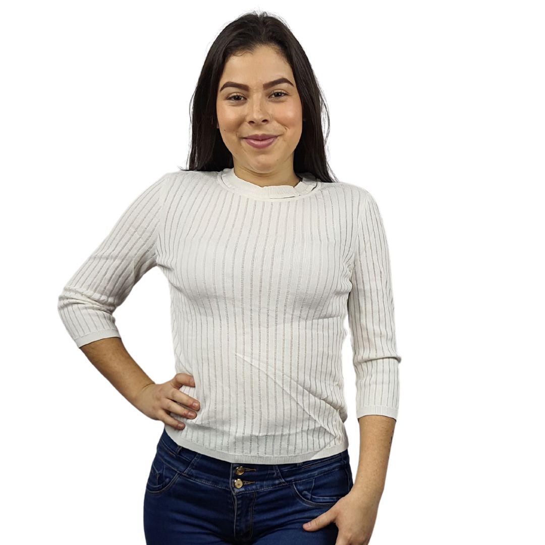 Blusa Vero Moda Blanco Style LEONARDO 3/4 KNIT(VMC-TP)