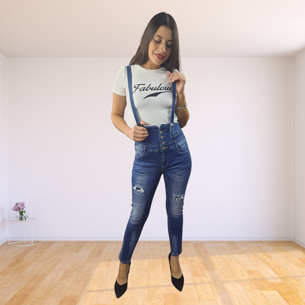 Jeans Vero Moda Azul Style RIVAS 9/10 HW X-SLIM JEANS(CR)