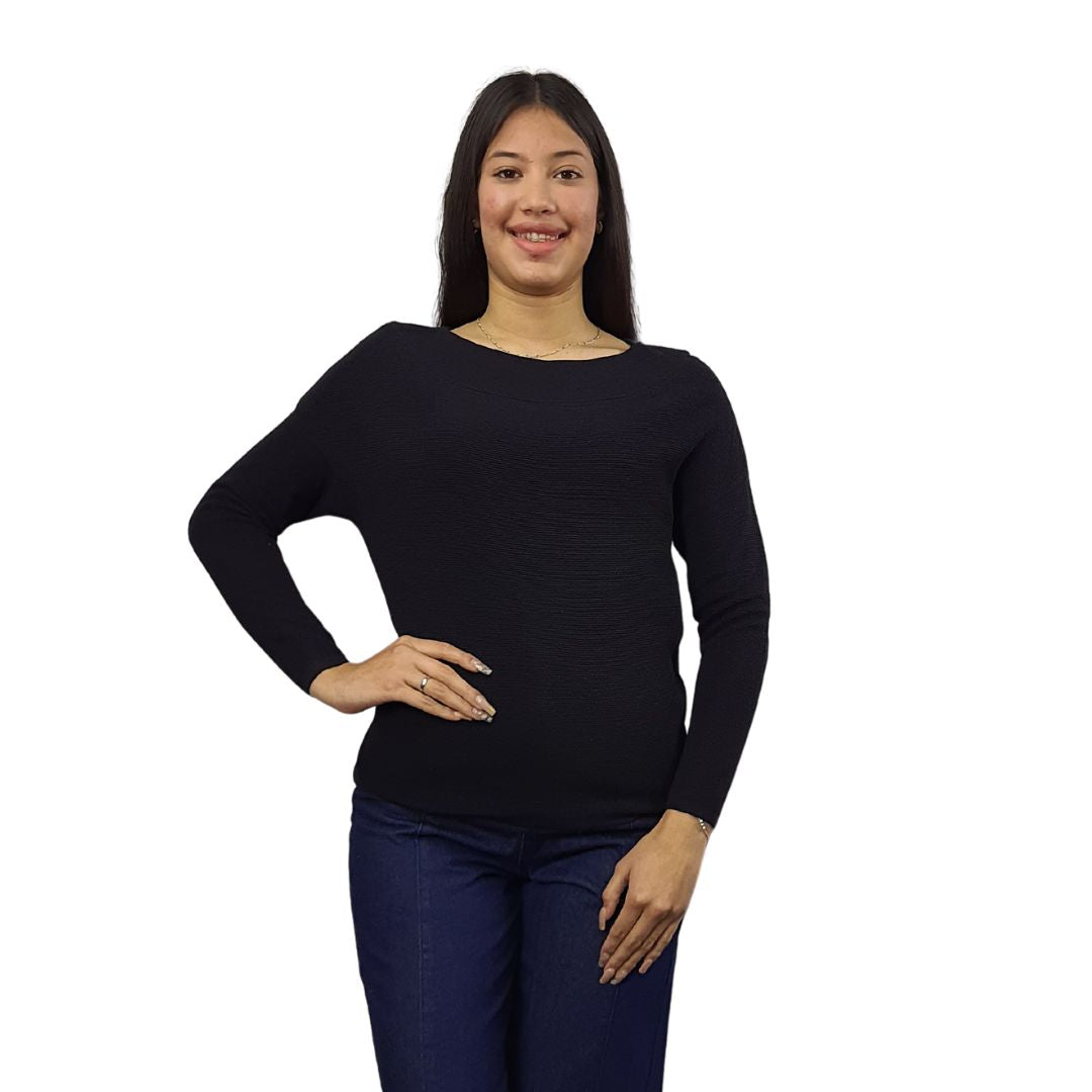 Blusa Vero Moda Negro Style JEFF L/S KNIT(RN)