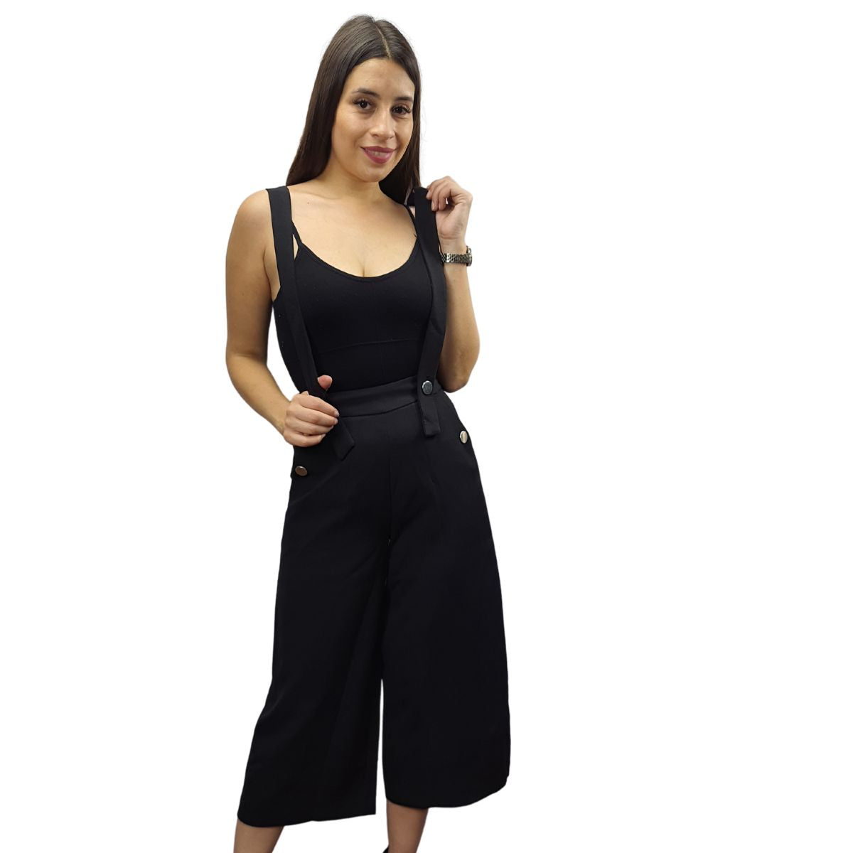 Pantalon Vero Moda Negro Style CHOCOLATE 7/8 WIDE PANTS(MW-ET-3)