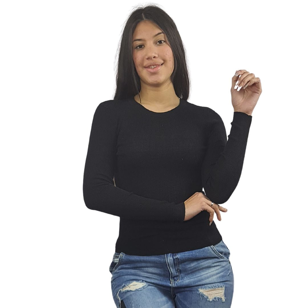 Blusa Vero Moda Negro Style CHOICE DENNY L/S KNIT-OR