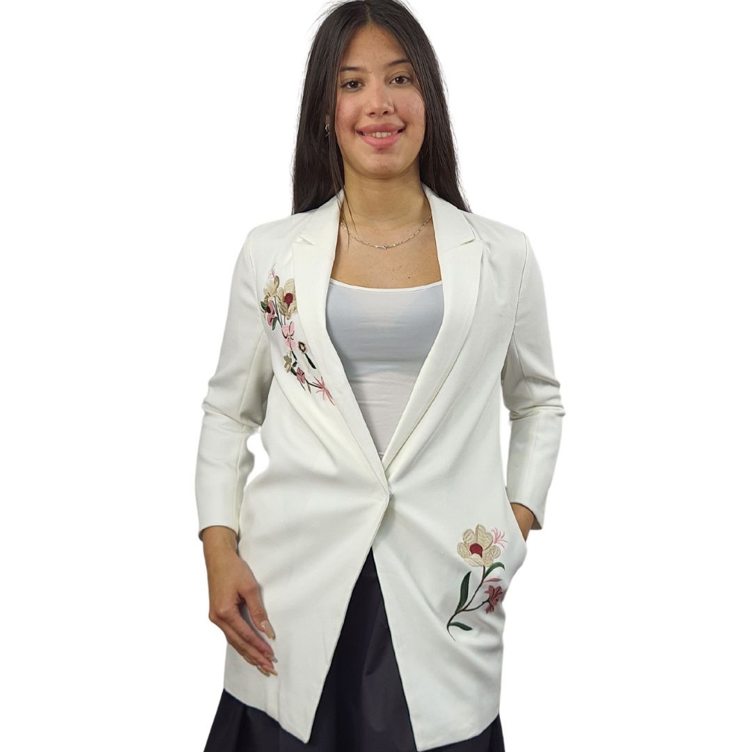 Blazer Vero Moda Blanco Style FLOWER 7/8 BLAZER(VMC-NN)