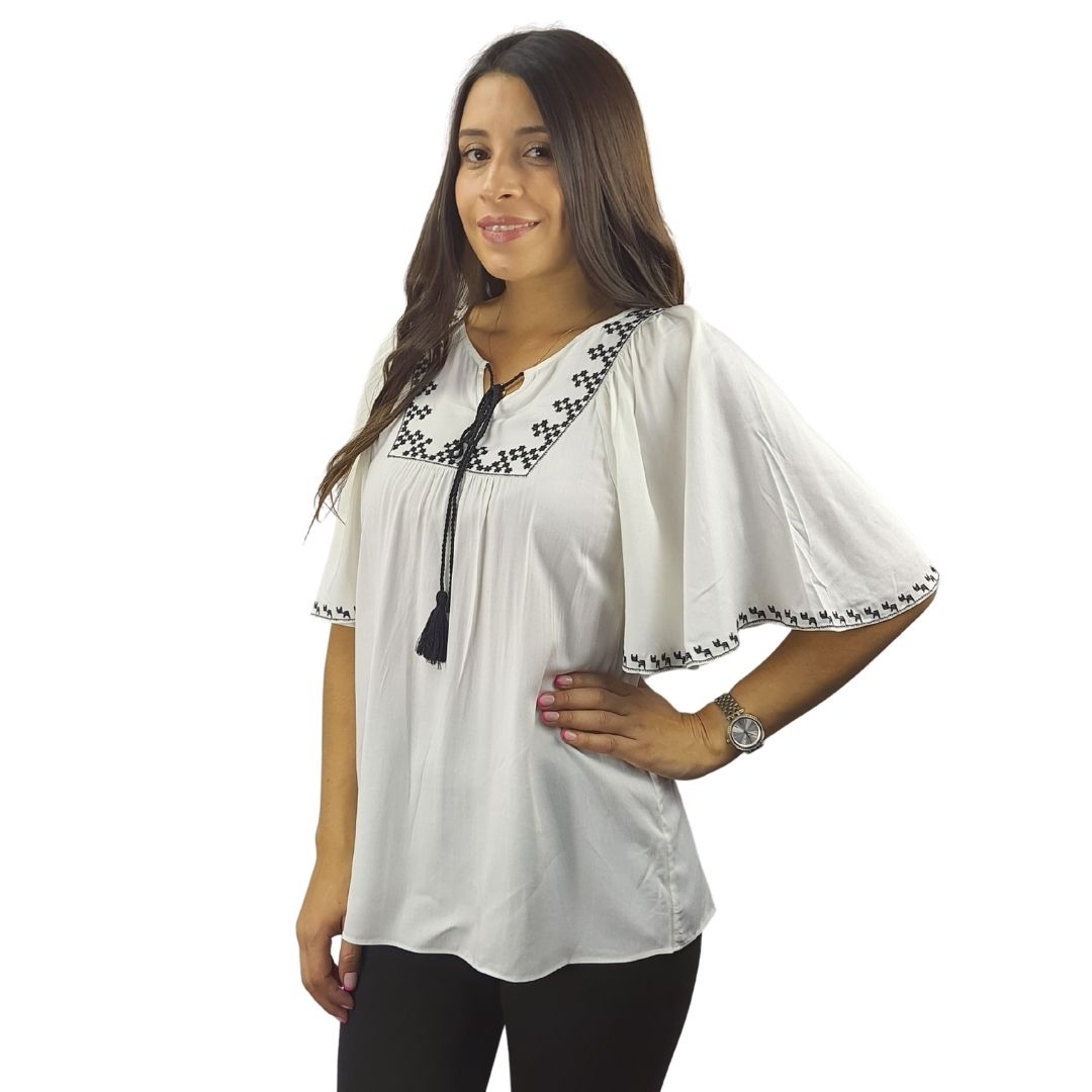 Blusa Vero Moda Blanco Style RACHEL 1/2 WOVEN TOP(HH)
