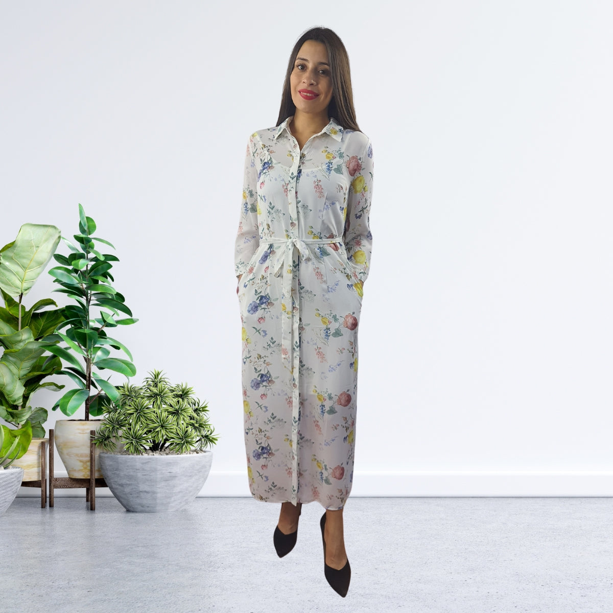 Vestido Vero Moda Blanco Style PATCH GLIES 3/4 LONG SHIRT SET(HH)