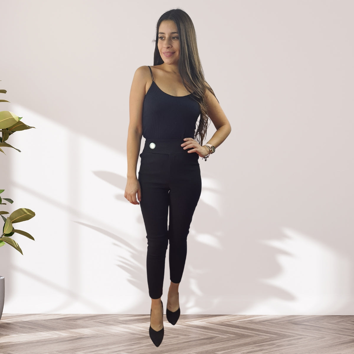 Pantalon Vero Moda Negro Style KEFIR 9/10 X-SLIM PANTS(VMC-MM)