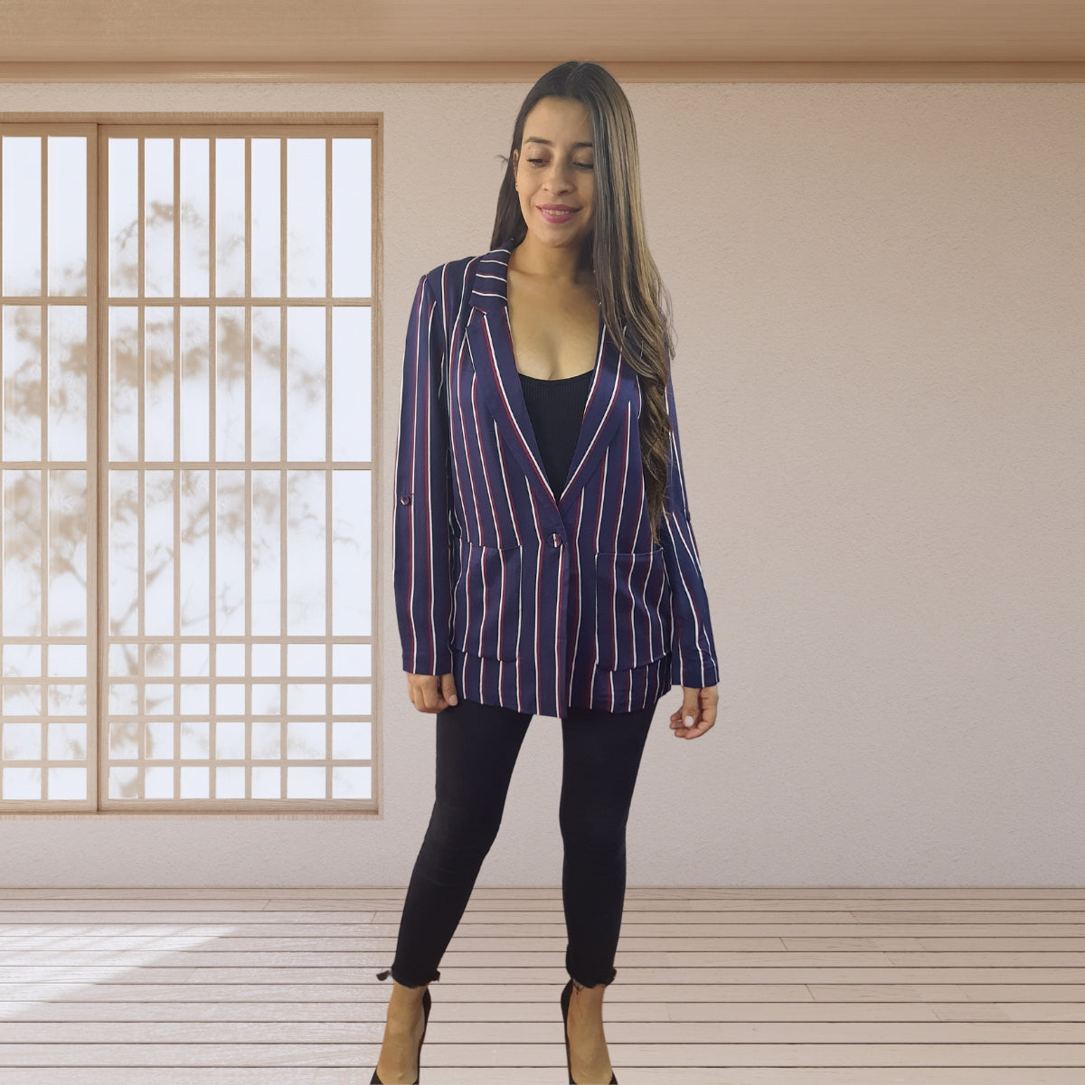 Blazer Vero Moda Azul Oscuro Style RICKY VANESSA L/S BLAZER(VMC-NC)