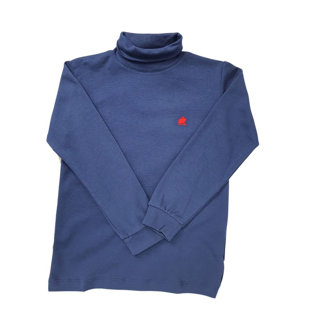 Polera Babycottons Intlk Pima Colors Azul log Rojo