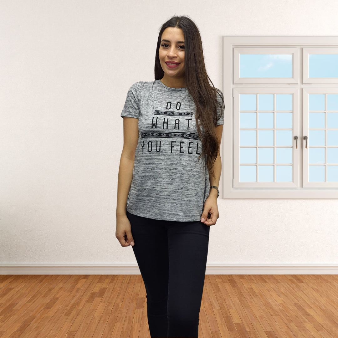 Polera Vero Moda Gris Style ANN S/S TOP(HH)