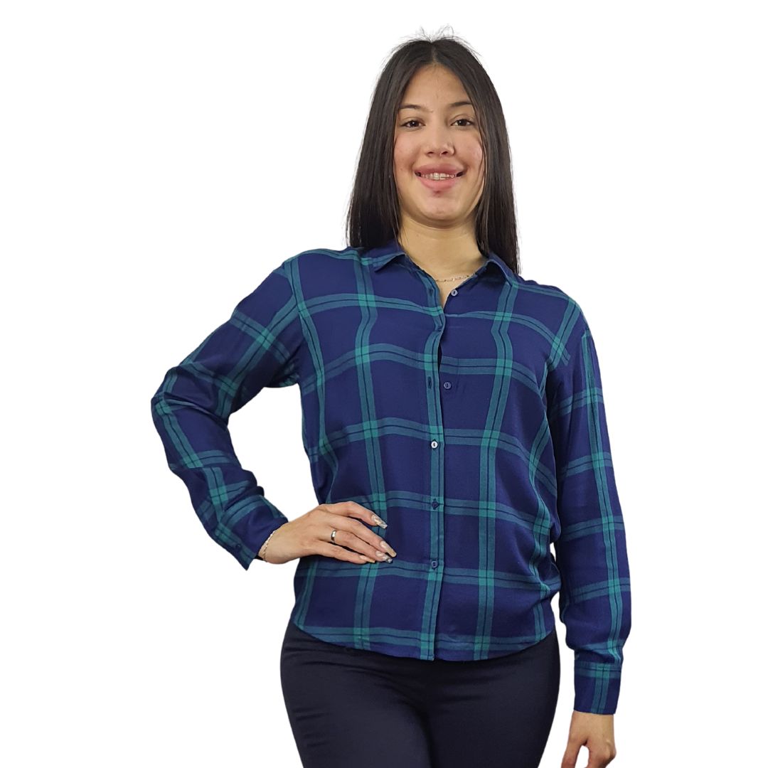 Blusa Vero Moda Verde Esmeralda Style WISTARIA MULTI TARTAN L/S SHIRT(SL)