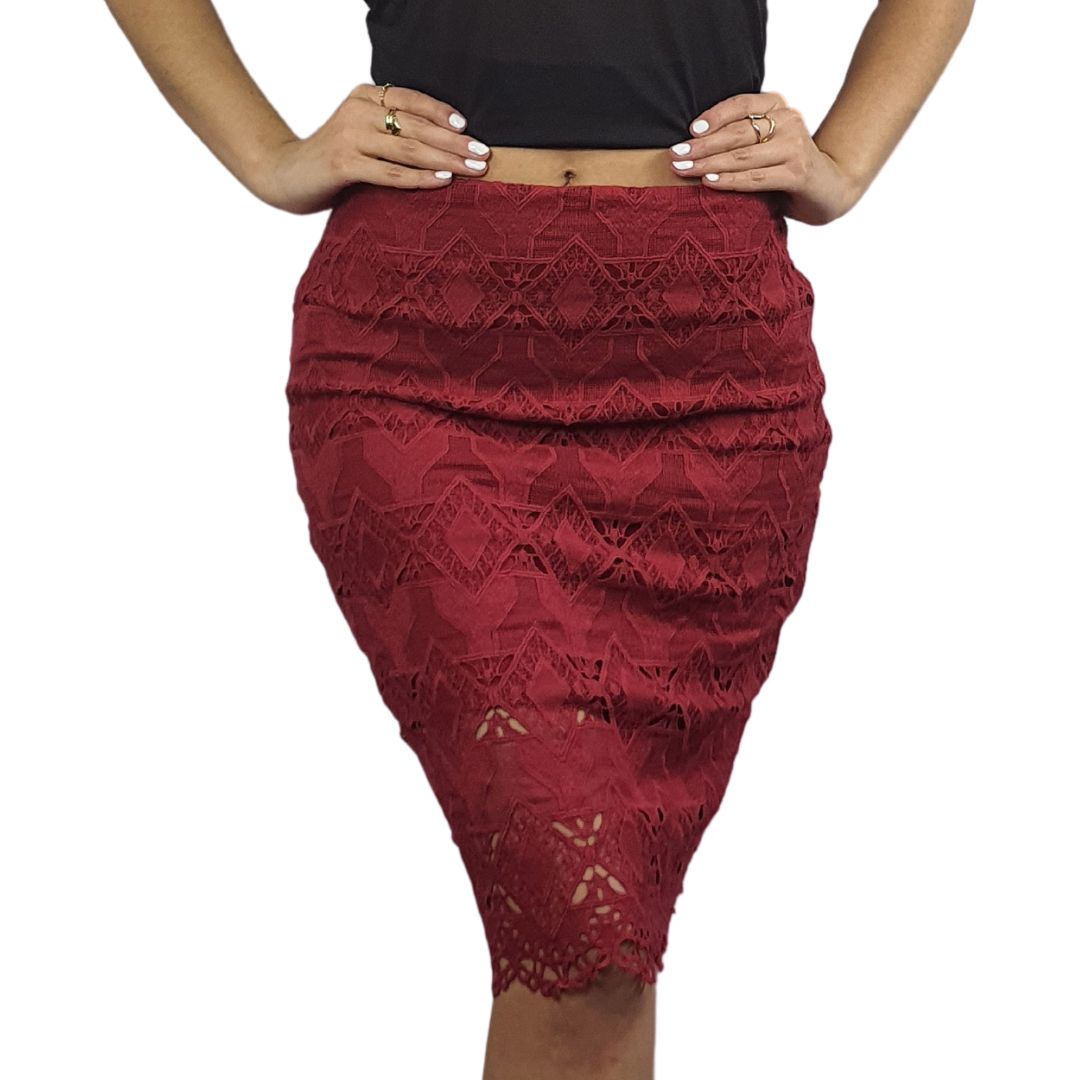 Falda Vero Moda Burdeo Style SUN SKIRT(VMC-EL)