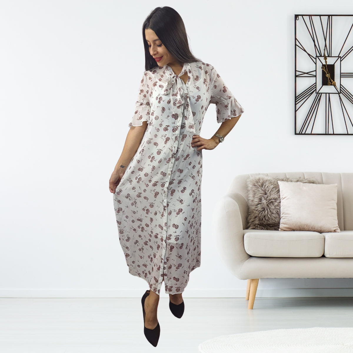 Vestido Vero Moda Blanco Style VAV 1/2 LONG SHIRT SET(NN)