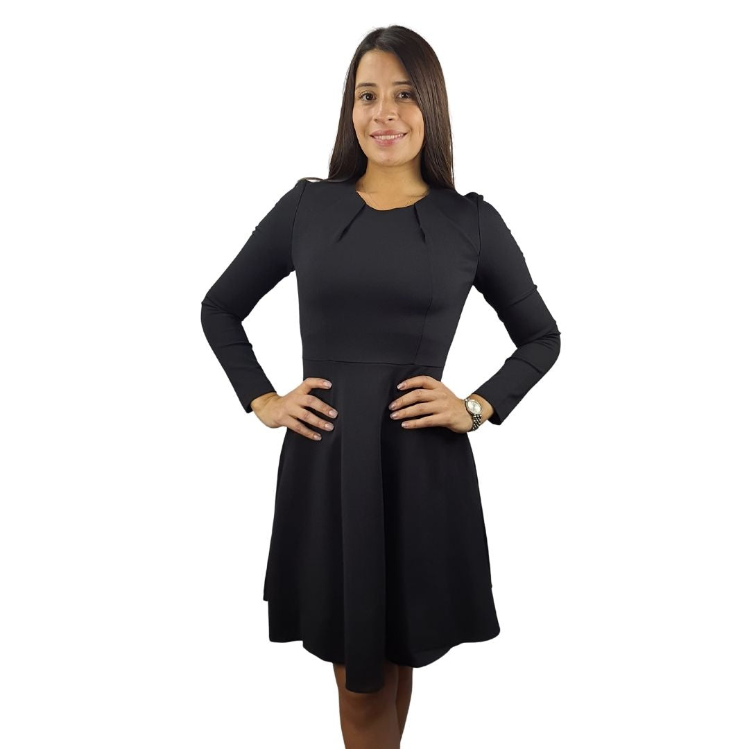 Vestido Vero Moda Negro Style QUINN L/S JERSEY DRESS(VMC-PM-ET-2)