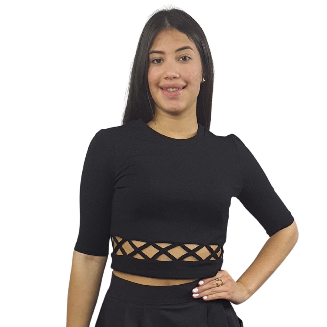 Blusa Vero Moda Negro Style RASVOA 1/2 TOP(PM)