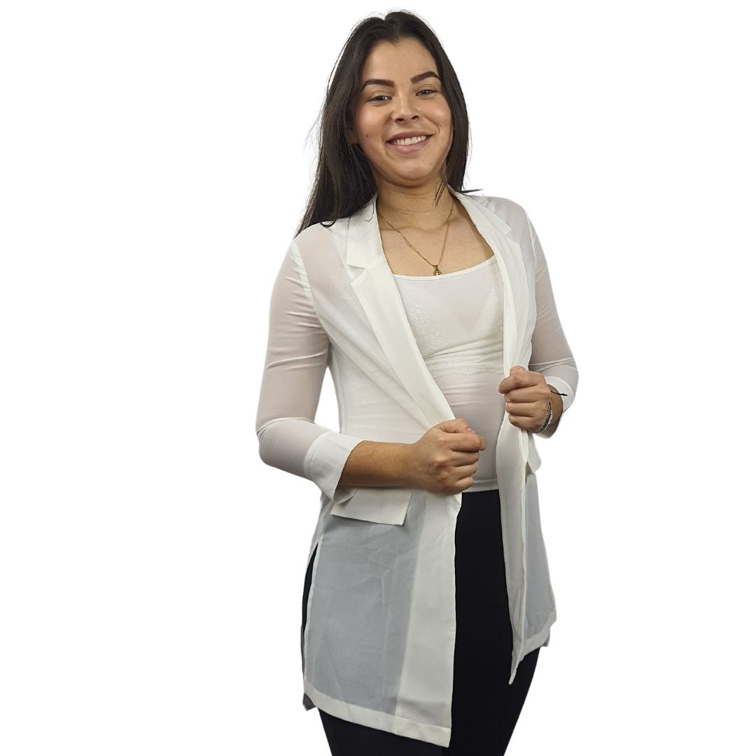 Blazer Vero Moda Blanco Style DELI 3/4 BLAZER(MP)