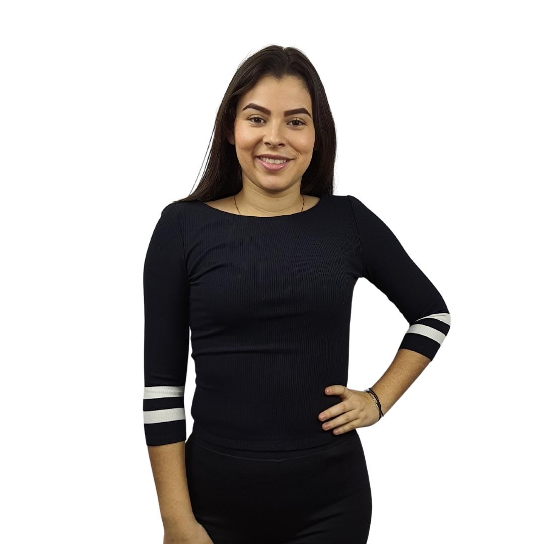 Blusa Vero Moda Negro Style KAY 3/4 TOP(MM)