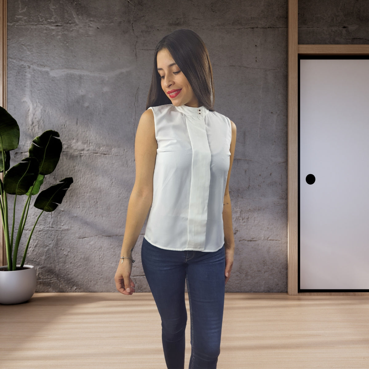 Blusa Vero Moda Blanco Style ELAINE S/L SHIRT(VMC-TP)