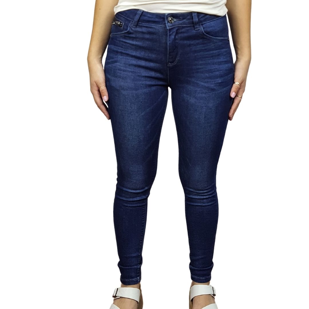 Pantalón Vero moda Azul Oscuro Style COFFEE MW X-SLIM JEANS(CP)