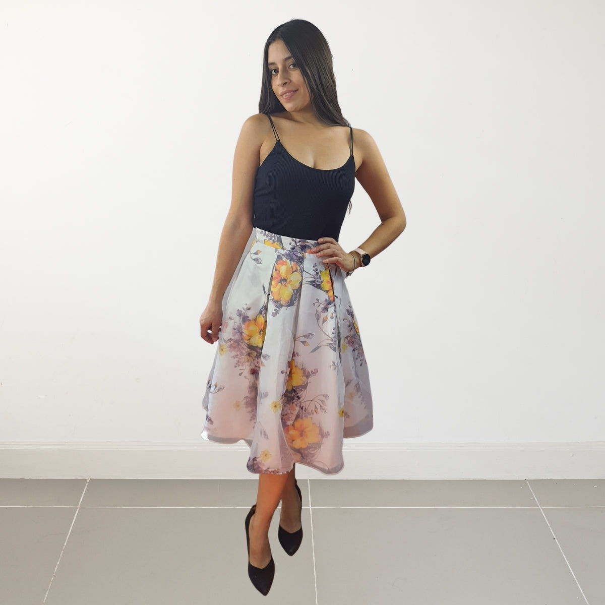Falda Vero Moda Blanco Style RETAIL ZAMBIA MIDI SKIRT(BN)