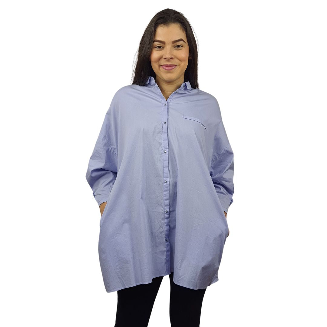 Blusa Vero Moda Azul Style CAPE 3/4 SHIRT(MW-EC-2)
