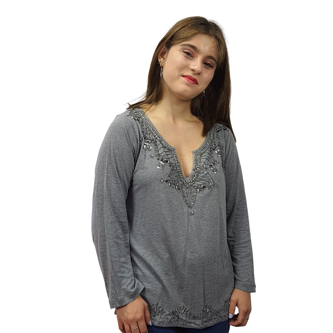 Polera Rapsodia Natasha Gris