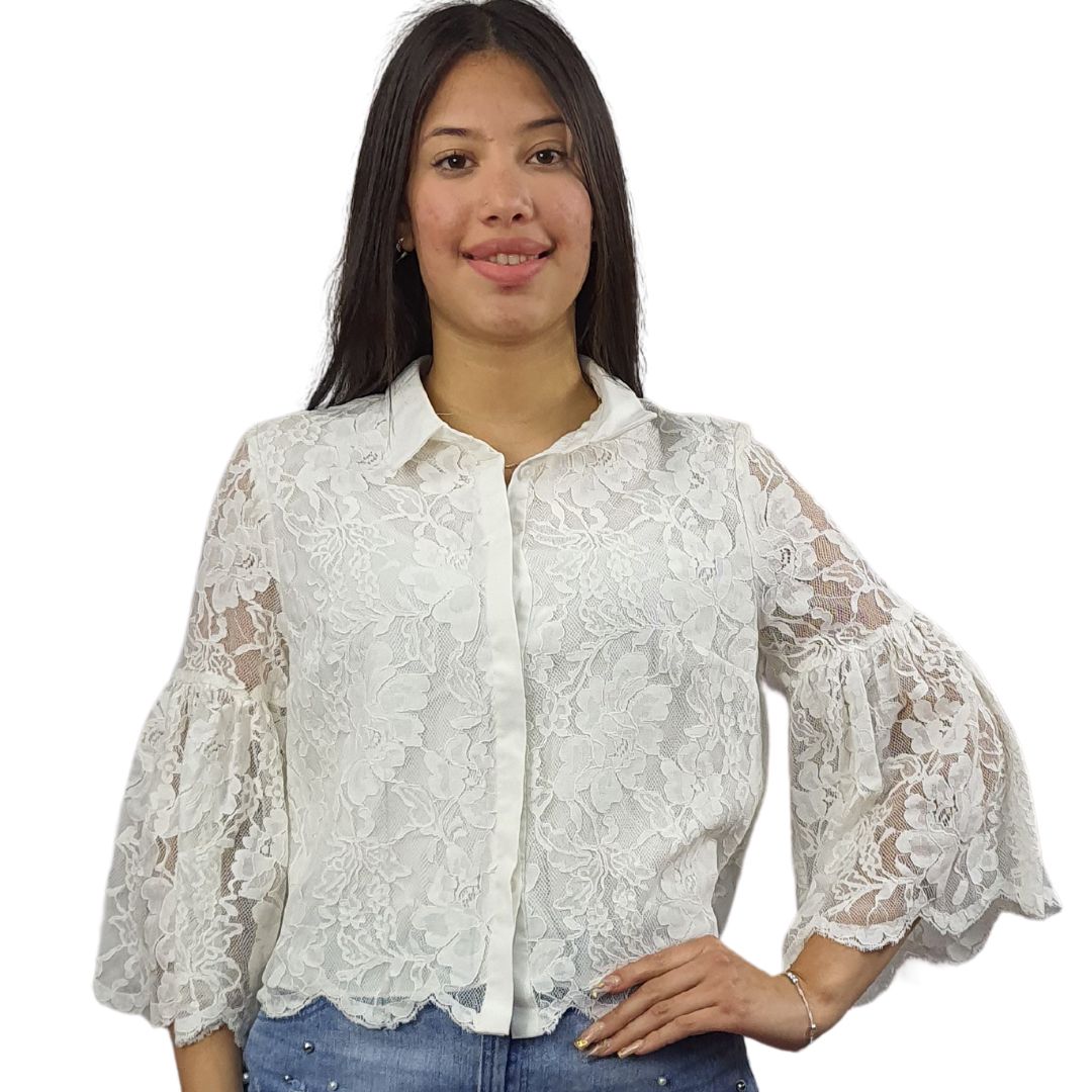 Blusa Vero Moda Blanco Style WEST 3/4 SHIRT(DR)