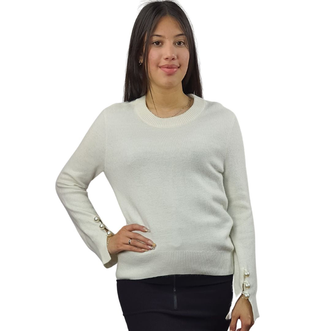 Sweater Vero Moda Blanco Style BELLA L/S KNIT(VMC-DR)