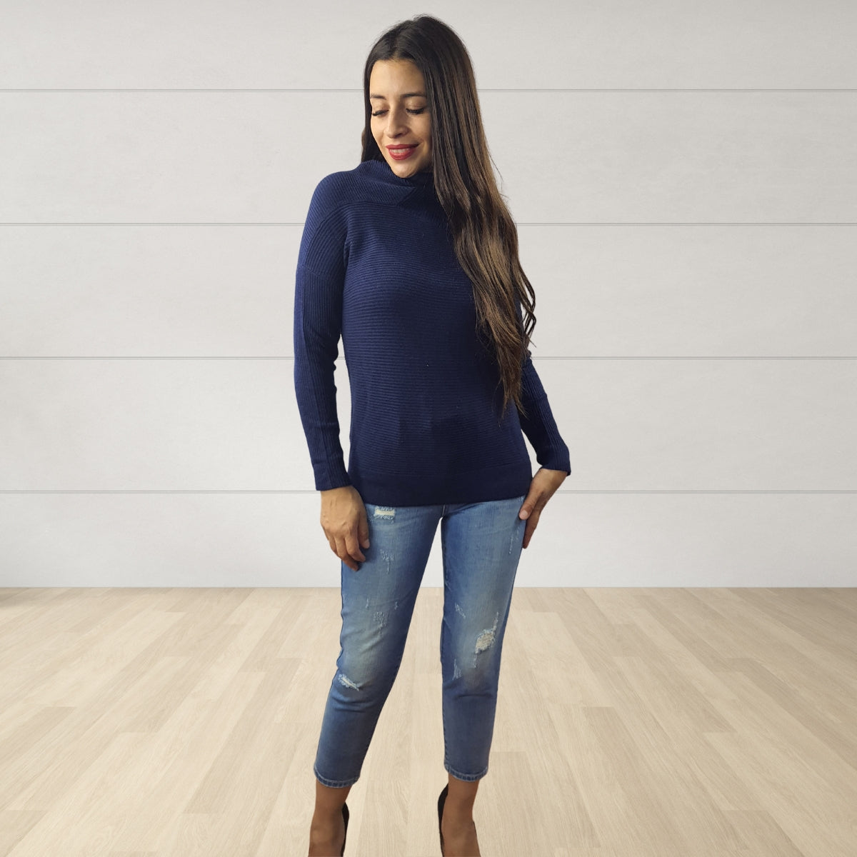 Sweater Vero Moda Azul Oscuro Style BUBLES L/S KNIT(NL)