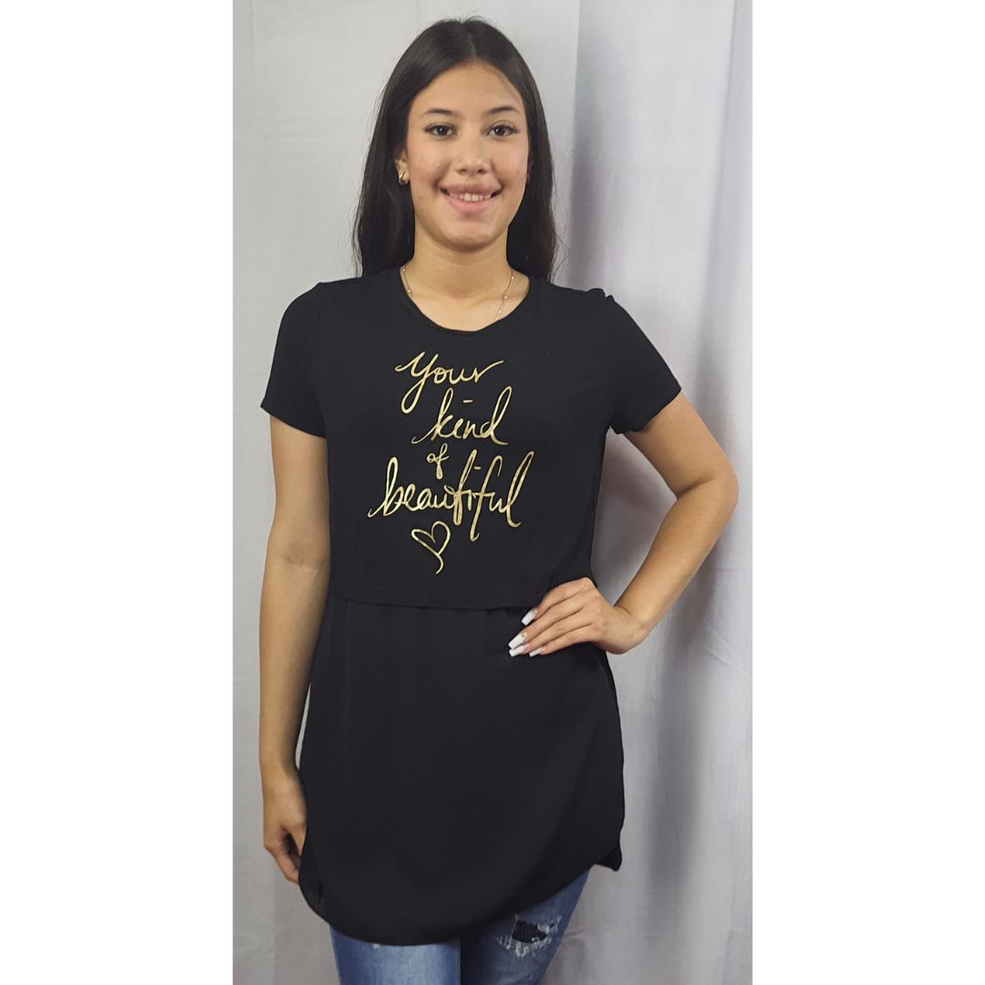 Polera Vero Moda Negro Style NOD H S/S TOP(CR)