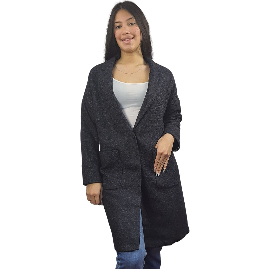 Blazer Vero Moda Azul Oscuro Style MELANGE L/S COAT(EL)