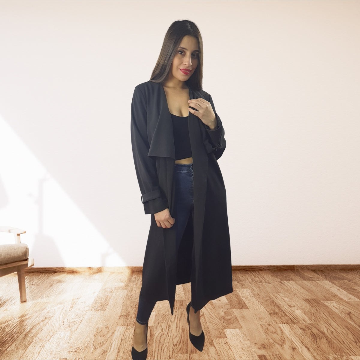 Tapado Vero Moda Negro Style MICK SWEAT COAT(BT)