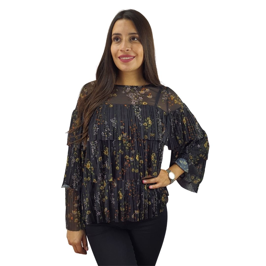 Blusa Vero Moda Negro Style MANUELA L/S TOP(BJ)