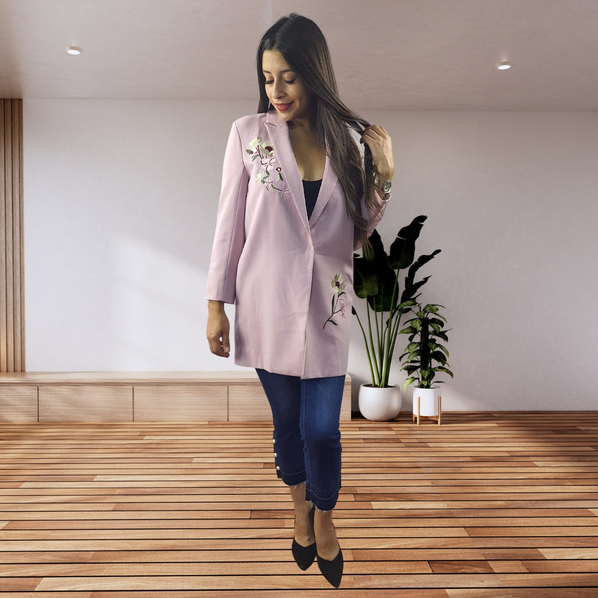 Blazer Vero Moda Rosa Vieja Style FLOWER 7/8 BLAZER(VMC-NN)