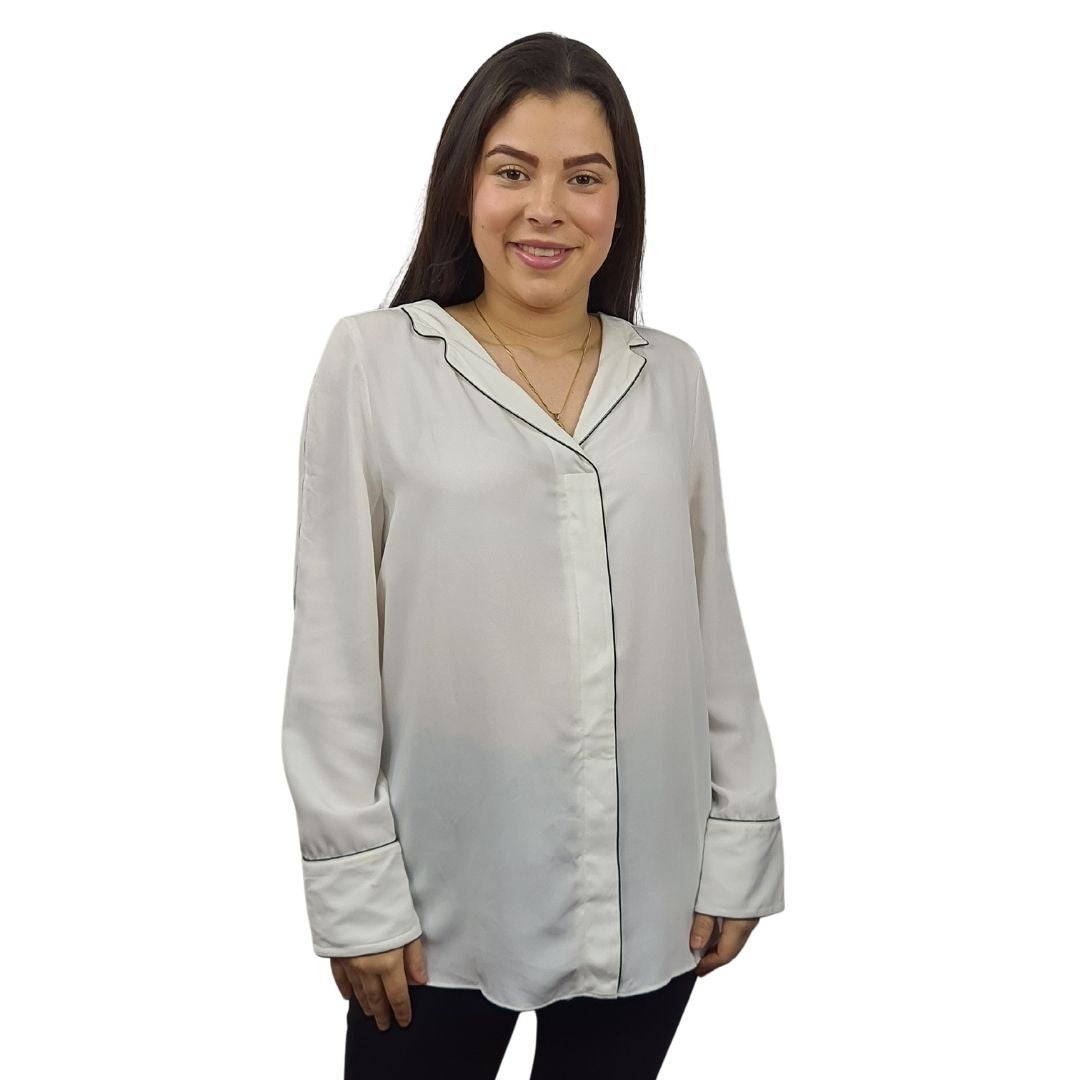 Blusa Vero Moda Blanco Style BEA L/S TOP(TP)