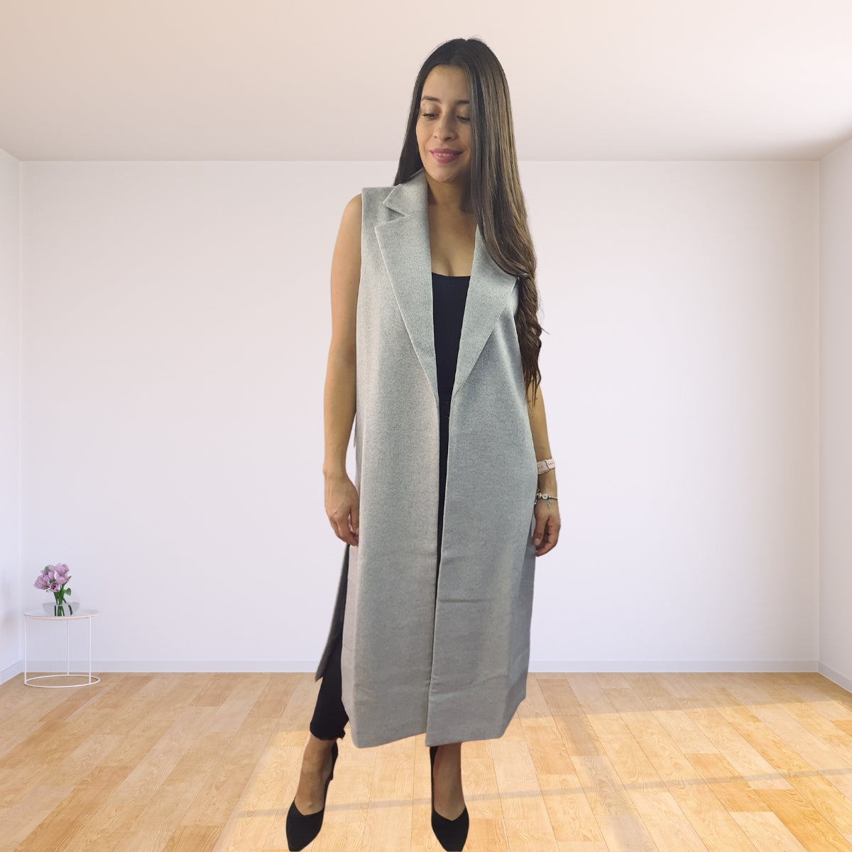 Tapado Vero Moda Gris Style ALINA WOOL WAIST COAT(NL)