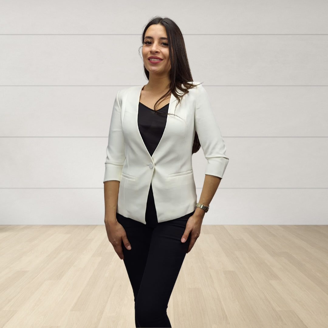 Blazer Vero Moda Blanco Style EYELET SLIM 7/8 BLAZER(VMC-RN)