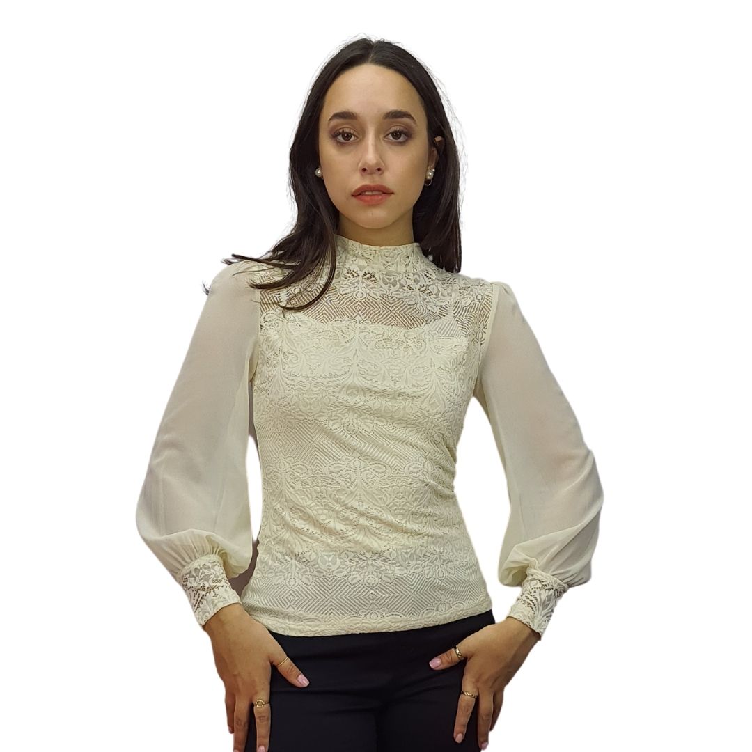 Blusa Vero Moda Blanco Style SARA L/S TOP(VMC-BN-ET-2)