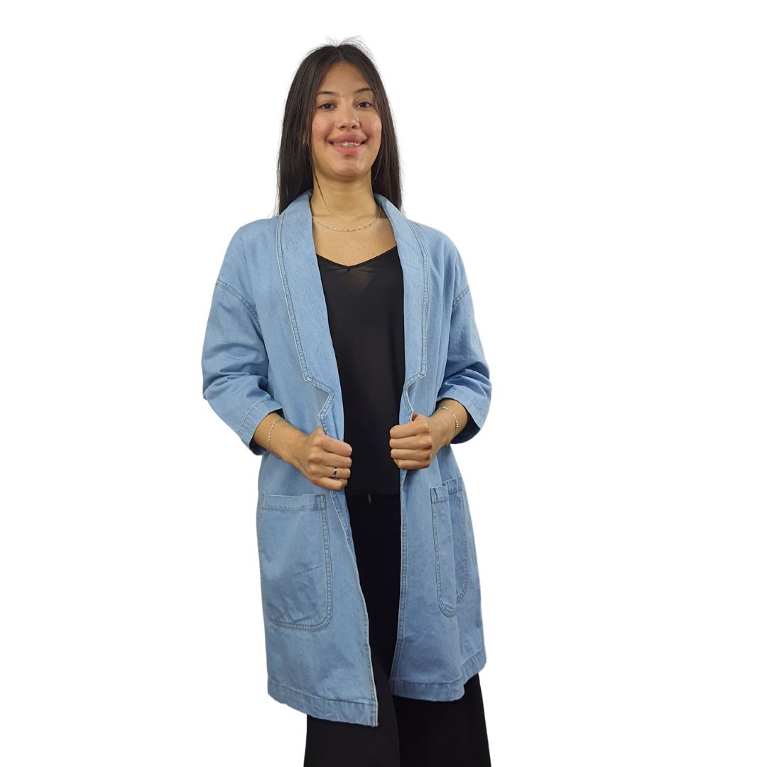 Blazer Vero Moda Azul Claro Style PURE 7/8 SLEEVE DENIM BLAZER(PM-ET-3)