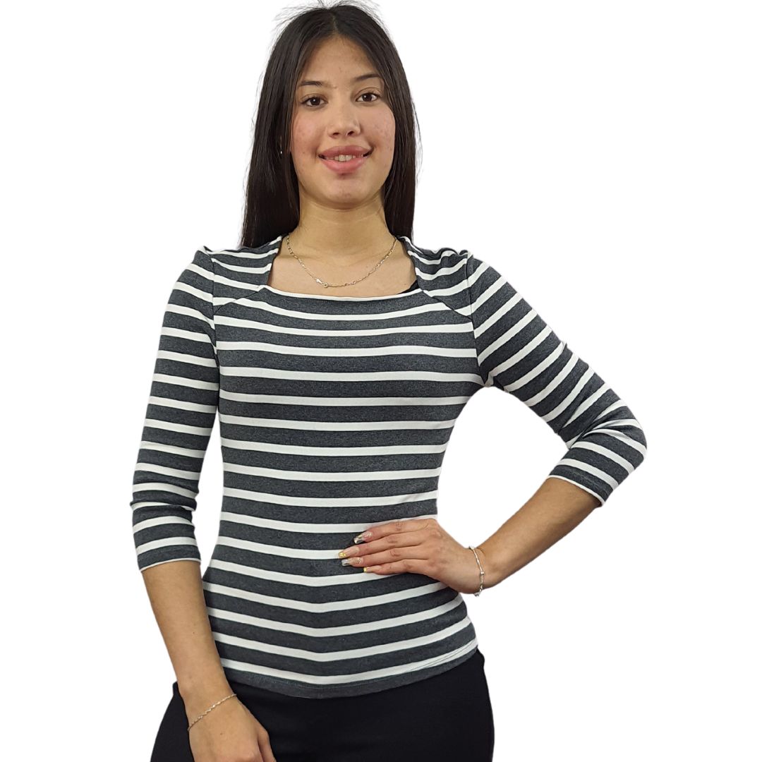 Blusa Vero Moda Gris Style EDI 3/4 TOP(UM)