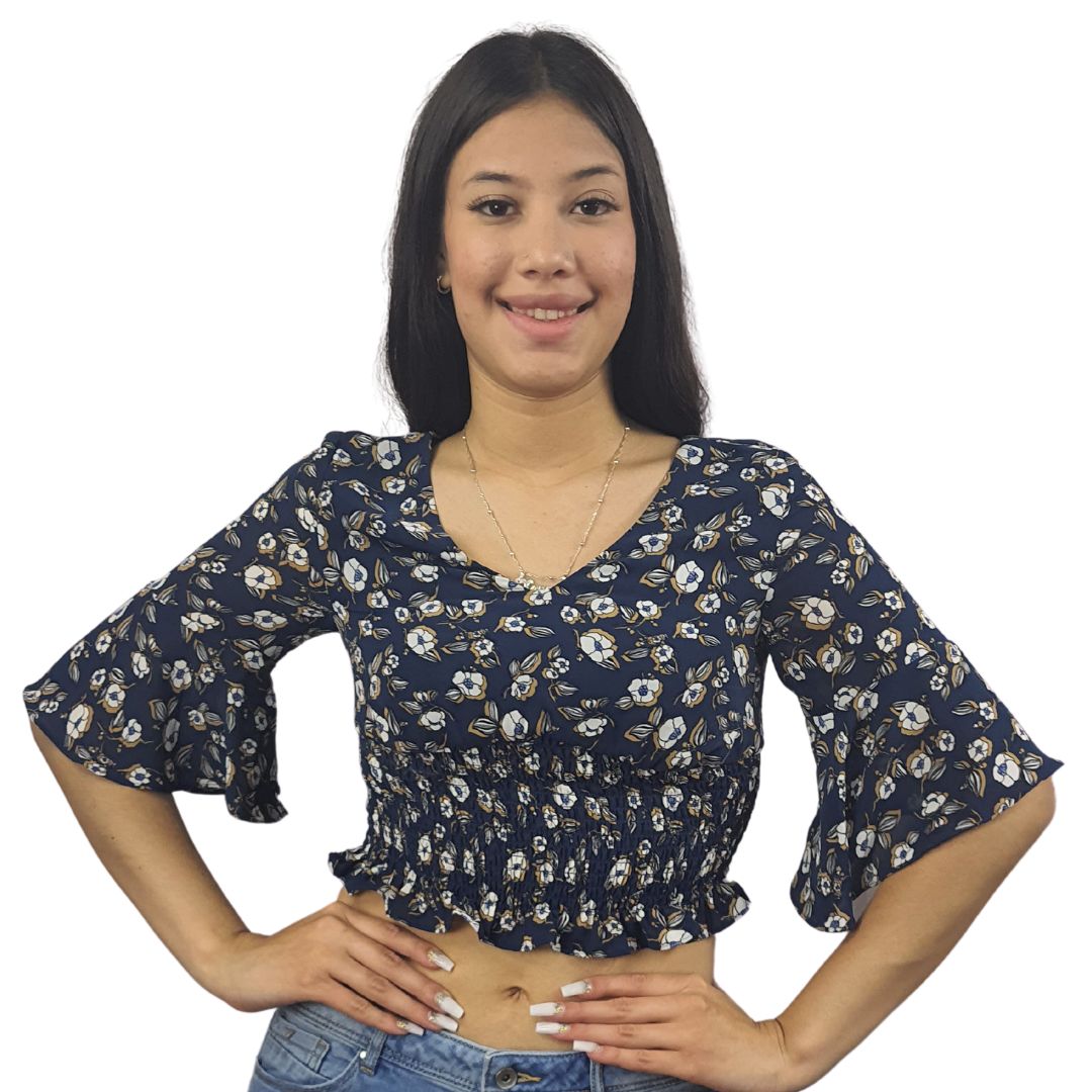 Top Vero Moda Azul Oscuro Style LI 1/2 TOP(HH)