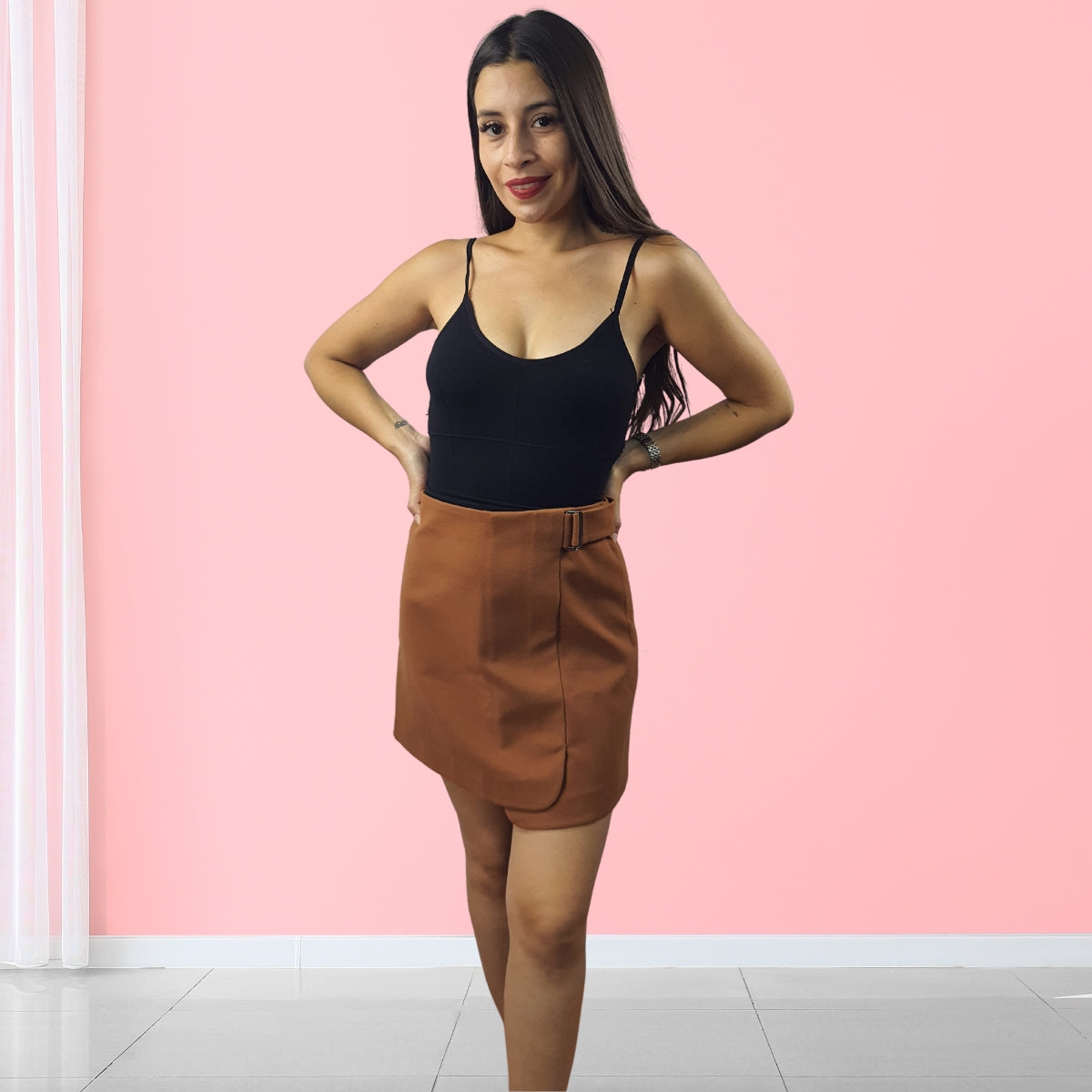 Falda Vero Moda Marron Style NANCY MINI SKIRT(FL)