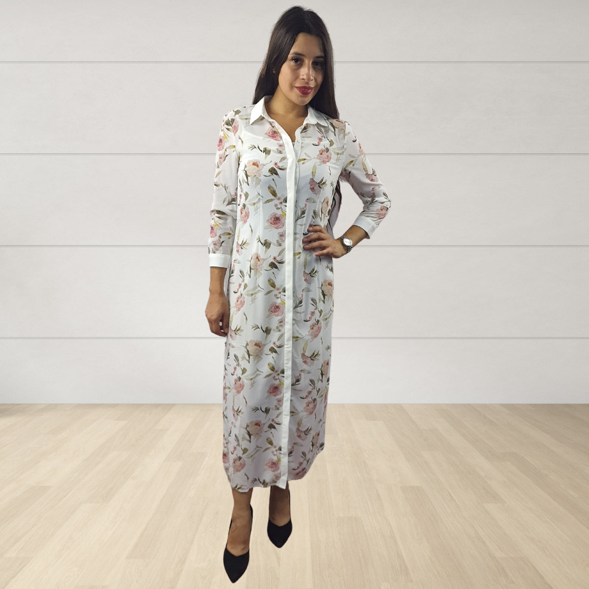 Vestido Vero Moda Blanco Style SUZY 3/4 LONG SHIRT SET(RN) R