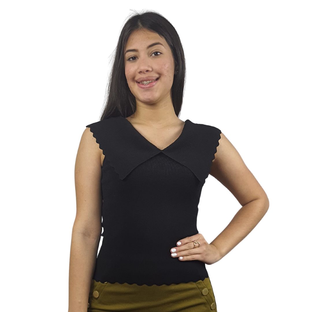 Blusa Vero Moda Negro Style RETAIL SHELLEY S/S KNIT(DR)