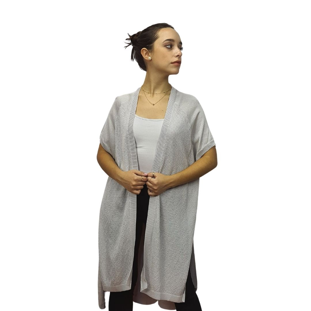 Tapado Veromoda Gris Style DEBBY S/S KNIT CARDIGAN(NE-EC-2)