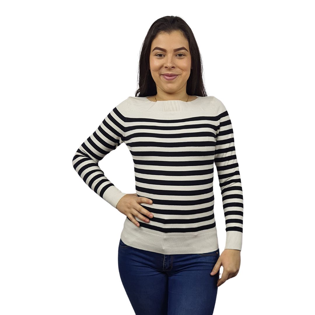 Blusa Vero Moda Blanco Style CHERRY L/S KNIT(UM)