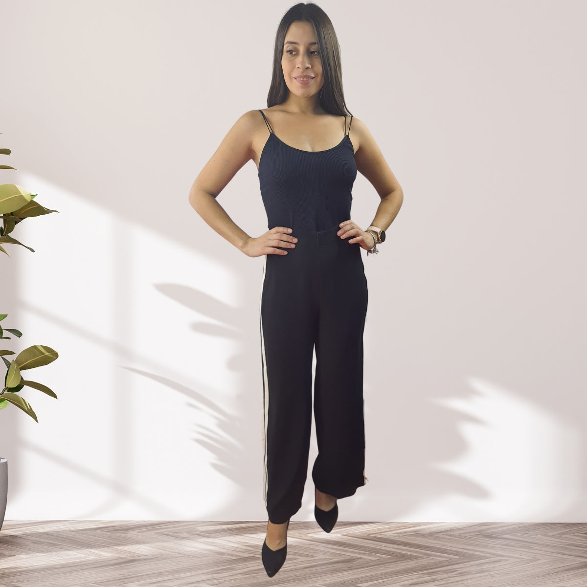 Pantalon Vero Moda Negro Style AZALEA 9/10 STRAIGHT PANTS(SL)