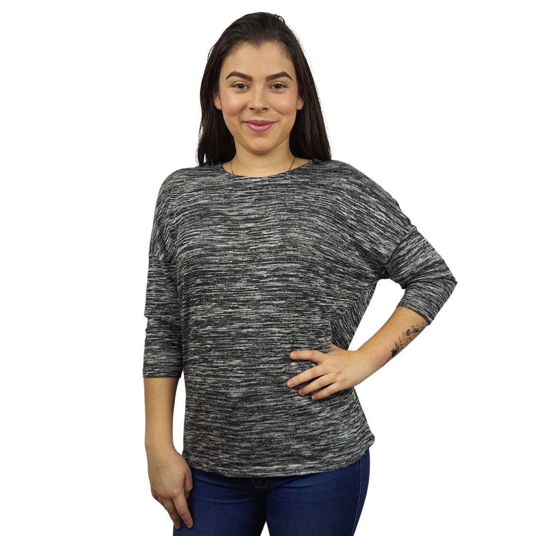 Blusa Vero Moda Gris Style EC ANNA 3/4 TOP(UM)