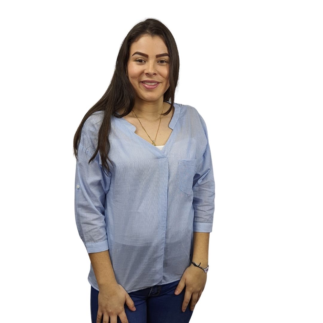 Blusa Vero Moda Azul Claro Style MARK 3/4 TOP(TP)