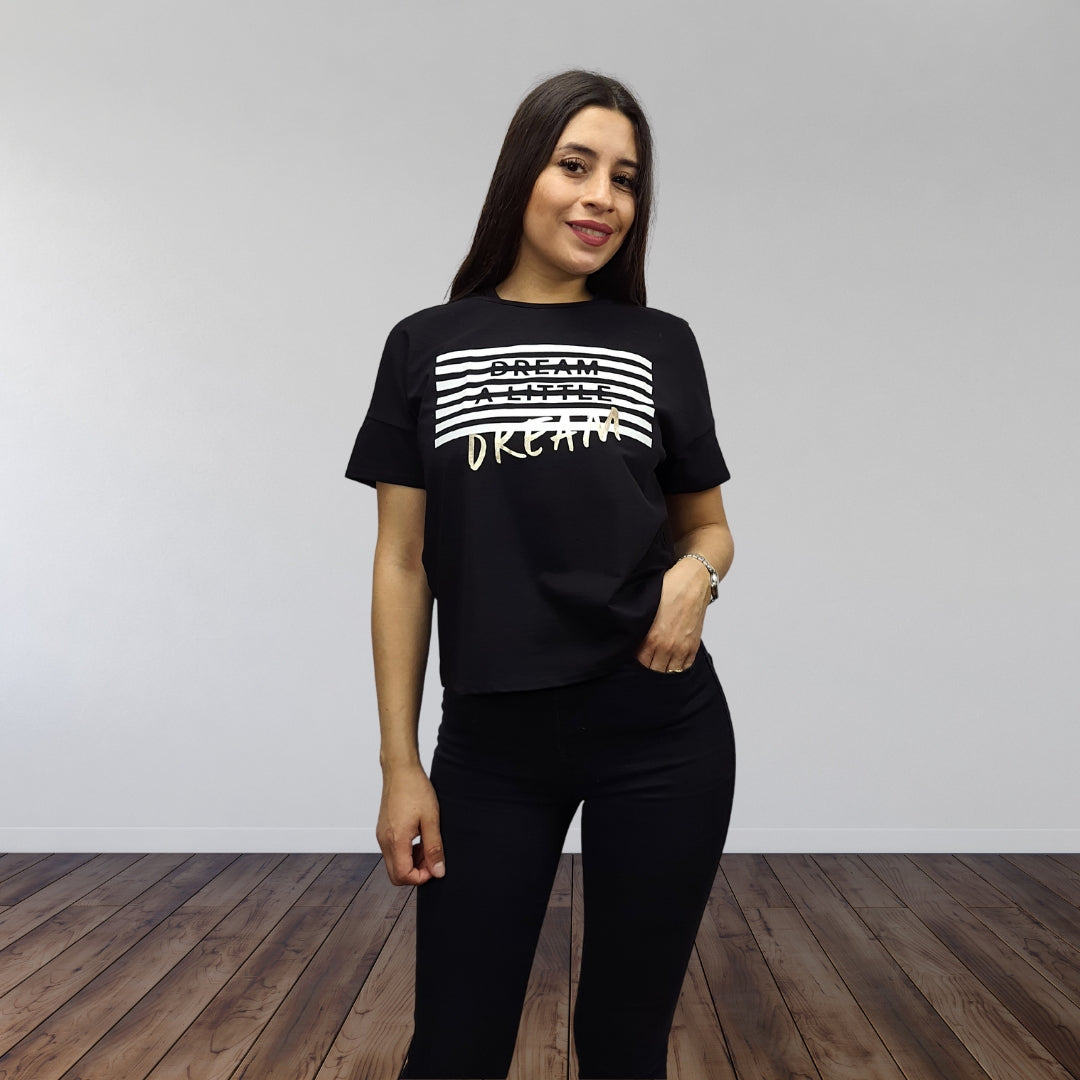Polera Vero Moda Negro Style BAMBI S/S TOP(SD)